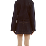 Lorenzo Denim Shirt & Mini Skirt | Dark