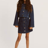 Lorenzo Denim Shirt & Mini Skirt | Dark