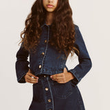 Lorenzo Denim Shirt & Mini Skirt | Dark