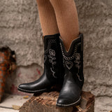 Haily Suede Studs Boots | Black
