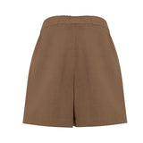 Cotton Gabardine Shorts - Brown