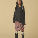 Mesh Top & Drawstring Skirt Set