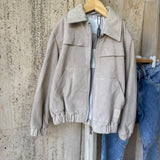 Eleventy Kids Perforated Suede Bomber Jacket