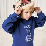 Rabbit Embroidery Sweat Set - Blue