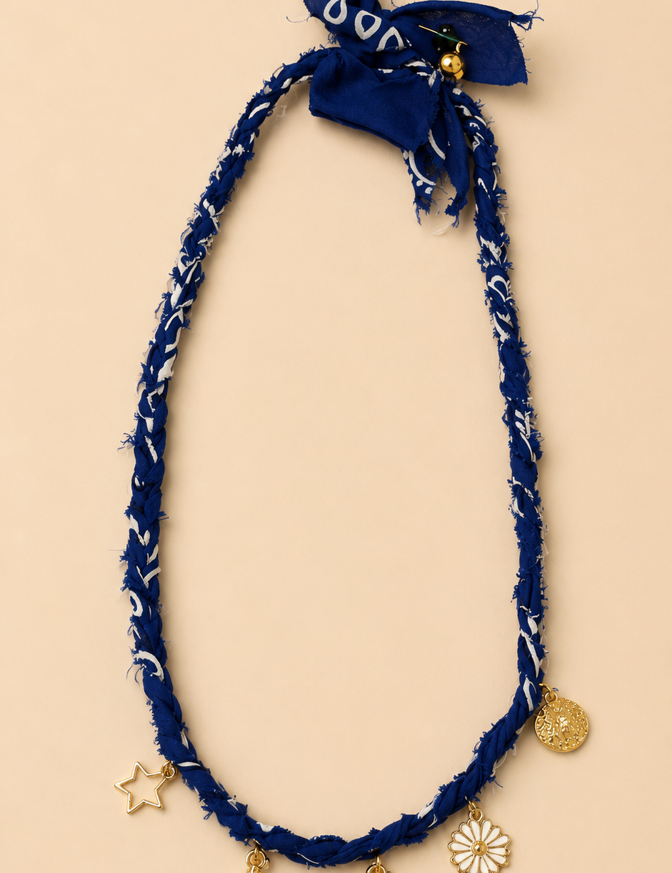 Bandana Necklace with Charms
