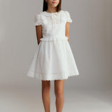 Ava Embroidered Dress | White