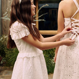 Ava Embroidered Dress | White