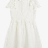 Ava Embroidered Dress | White