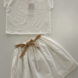 Bordalo Embroidered Midi Skirt | Ecru Ochre