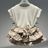 Ivory Top and Skirt Set