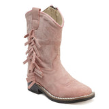 Ruffle Mini Boots | Soft Pink