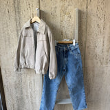 Eleventy Kids Perforated Suede Bomber Jacket