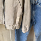 Eleventy Kids Perforated Suede Bomber Jacket