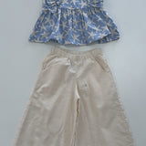 Blouse & Pant Set | Blue/Sand