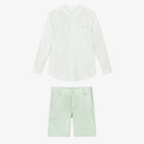 Striped Shirt & Short Set | Sea Green
