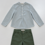 Green Oxford Shirt & Short Set | Green