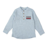 Shirt & Stripe Short Set| Blue