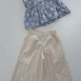Blouse & Pant Set | Blue/Sand
