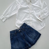 Pethula Pleated Denim Short | Blue stone