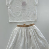 Bordalo Embroidered Midi Skirt | Ecru Ochre