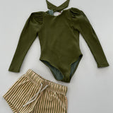 Mykonos Swimsuit | Khaki Ribbed