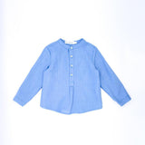 Blue Linen Placket Shirt