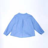 Blue Linen Placket Shirt