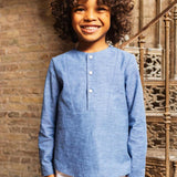 Blue Flamed Bib Shirt