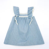 Pine Green Linen Ruffle Dress