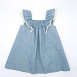 Pine Green Linen Ruffle Dress