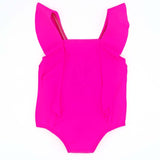 Plain Swimsuit with Ruffles & Bow
