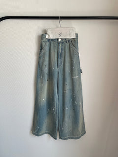Denim Wide Painter Pants
