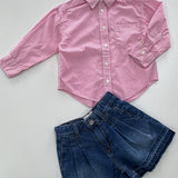 Pethula Pleated Denim Short | Blue stone
