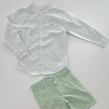 Striped Shirt & Short Set | Sea Green