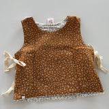 Louise Reversible Vest | Caramel Green Flower