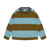 Striped Crew | Moss/Light Teal