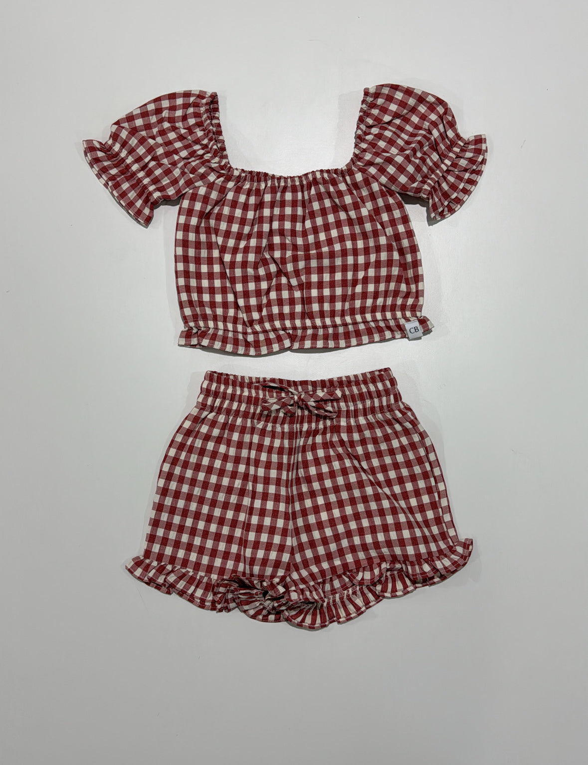 Gingham Frill Top & Short Set