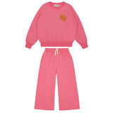 Bubble Sweatshirt & Wide Sweatpants | Pink Lemonade Fleece