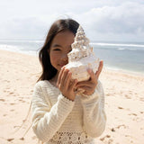 Cream Long Sleeve Crochet Dress