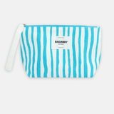 Cotton Canvas Pouch | Stripes Blue & White