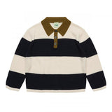 Striped Polo | Ecru/Dark Navy