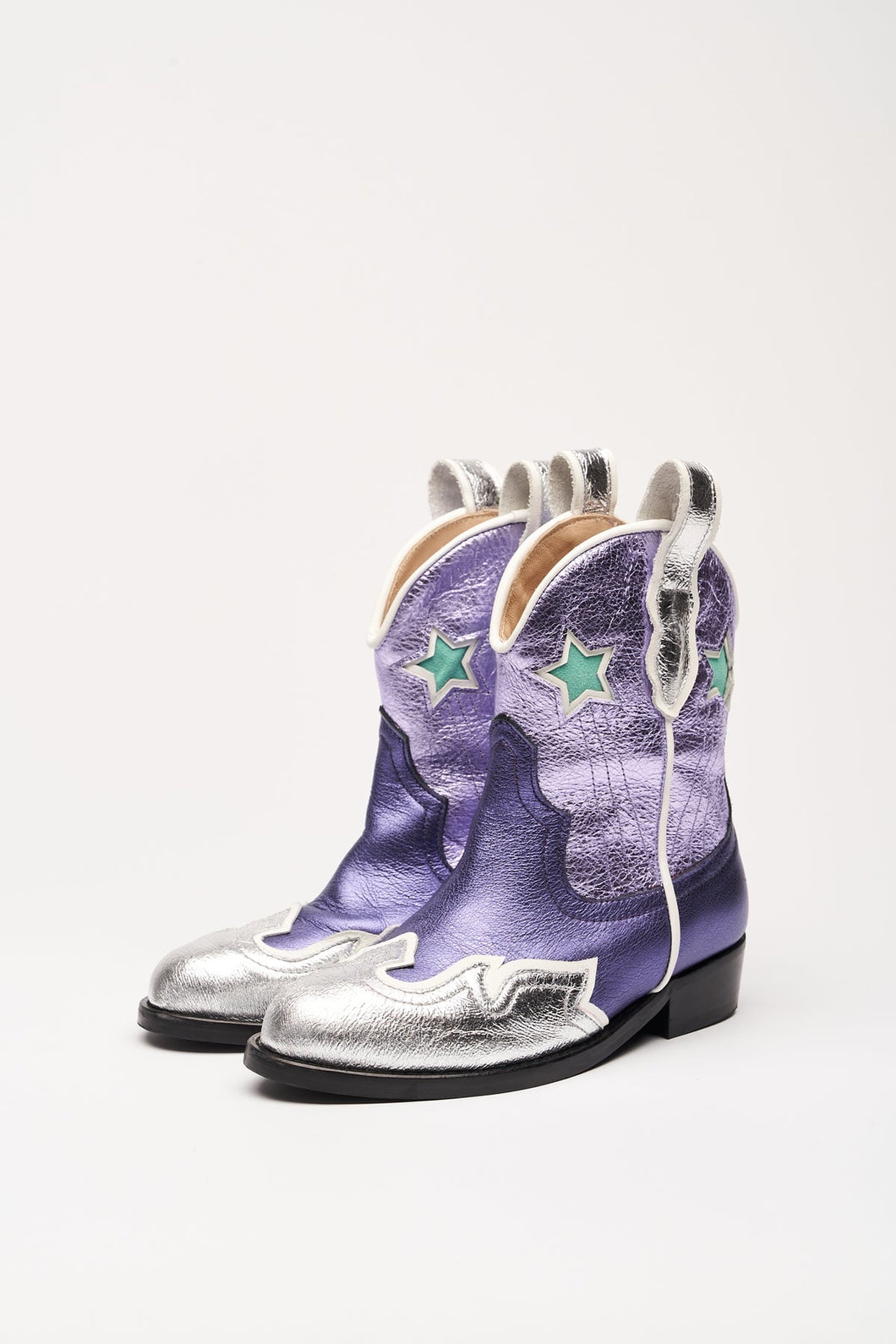 Litchi Metalic Purple Boots