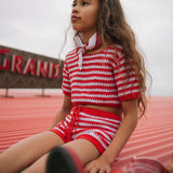 Red/White Short Crochet Set