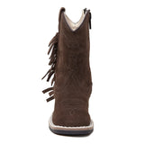 Ruffle Tan Mini Boots | Brown