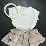 Ivory Top and Skirt Set