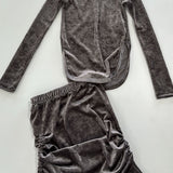 Mesh Top & Drawstring Skirt Set