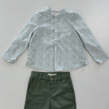 Green Oxford Shirt & Short Set | Green