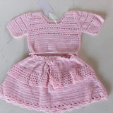 Baby Pink Crochet Top & Skirt