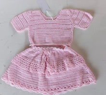 Load image into Gallery viewer, Baby Pink Crochet Top &amp; Skirt
