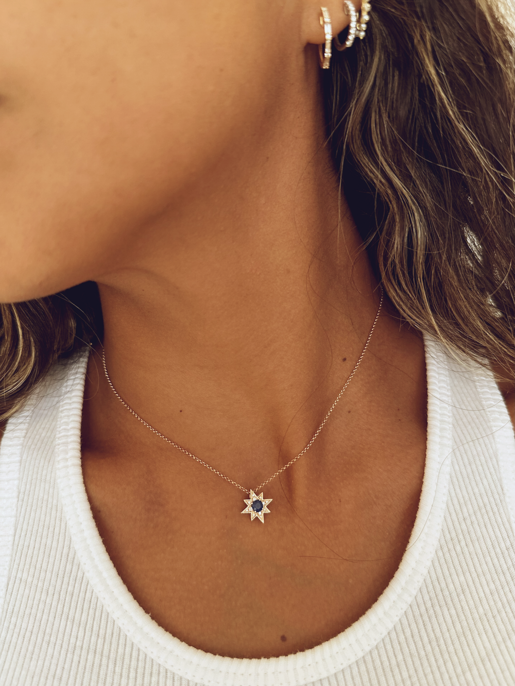 Mini Sapphire Star Necklace